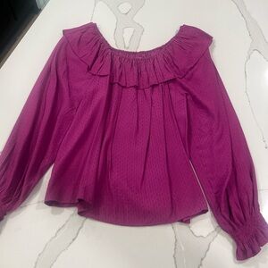 Elegant Fuchsia Ruffle Blouse